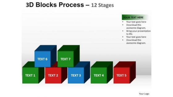 PowerPoint Design Chart Blocks Process Ppt Slides