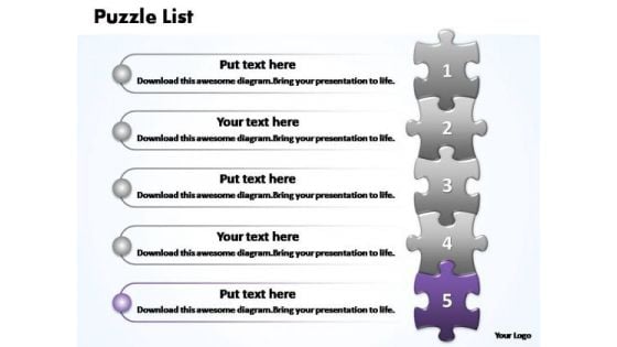 PowerPoint Design Chart Business Puzzle List Ppt Backgrounds