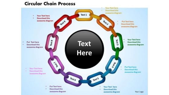 PowerPoint Design Circular Chain Process Education Ppt Theme