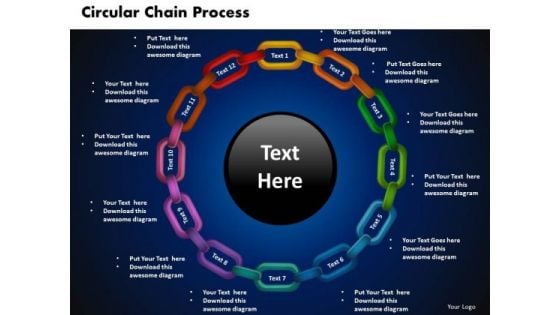 PowerPoint Design Circular Chain Process Teamwork Ppt Designs