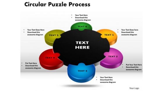 PowerPoint Design Circular Puzzle Process Ppt Slides