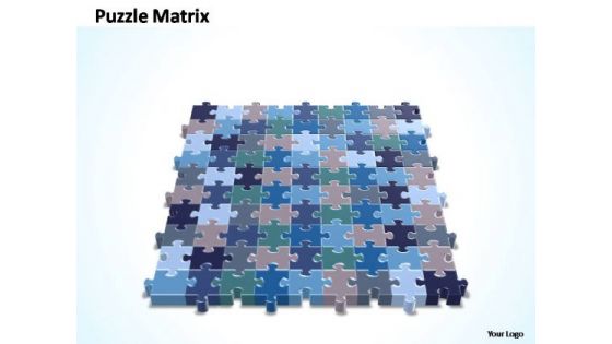 PowerPoint Design Diagram 9x10 Rectangular Jigsaw Puzzle Matrix Ppt Slide