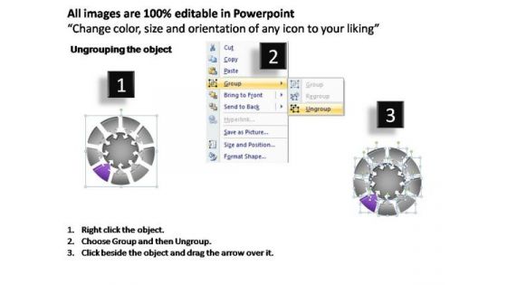 PowerPoint Design Diagram Pie Chart With Arrows Ppt Theme