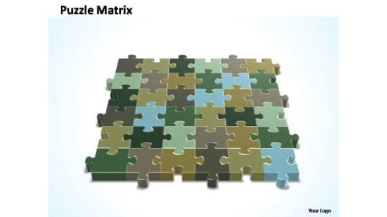 PowerPoint Design Editable 6x6 Rectangular Jigsaw Puzzle Matrix Ppt Theme