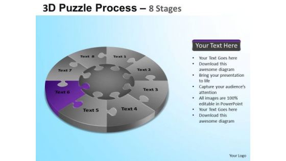 PowerPoint Design Executive Competition Puzzle Segment Pie Chart Ppt Themes