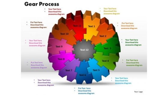 PowerPoint Design Gear Process Success Ppt Slide