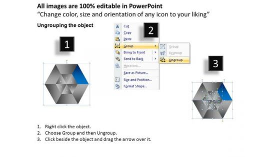 PowerPoint Design Global Circular Hexagon Pie Chart Backgrounds