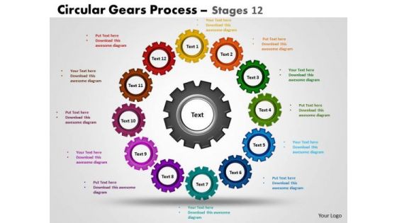 PowerPoint Design Graphic Circular Gears Ppt Backgrounds