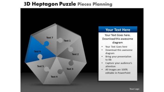 PowerPoint Design Growth Heptagon Puzzle Ppt Slides