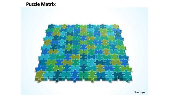 PowerPoint Design Image 11x11 Rectangular Jigsaw Puzzle Matrix Ppt Slide