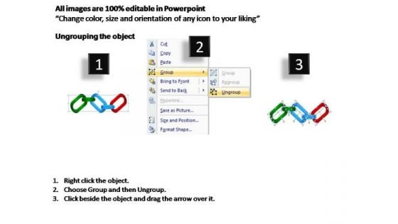 PowerPoint Design Leadership Chains Process Ppt Slide