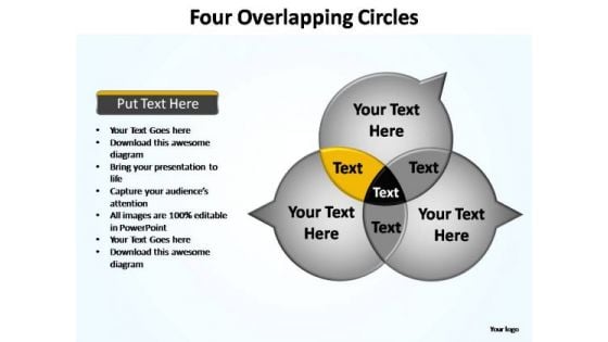 PowerPoint Design Leadership Four Overlapping Ppt Theme