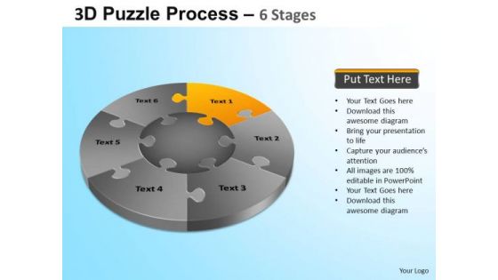 PowerPoint Design Leadership Jigsaw Pie Chart Ppt Design