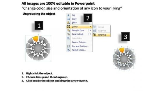PowerPoint Design Leadership Pie Chart With Arrows Ppt Backgrounds