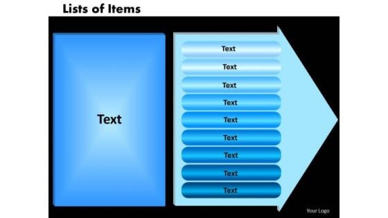 PowerPoint Design Lists Of Items Image Ppt Templates