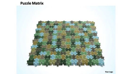 PowerPoint Design Process 14x14 Rectangular Jigsaw Puzzle Matrix Ppt Slide