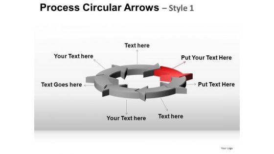 PowerPoint Design Process Business Success Circular Arrows Ppt Design