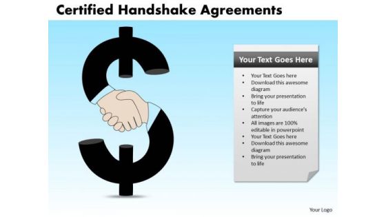 PowerPoint Design Process Certified Handshake Ppt Theme