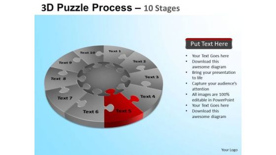 PowerPoint Design Sales Puzzle Segment Pie Chart Ppt Template