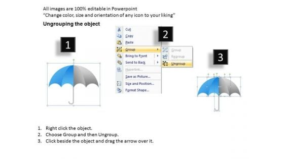 PowerPoint Design Slides Business Strategy Goals Umbrella Chart Ppt Slides