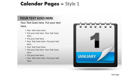 PowerPoint Design Slides Calendar 1 January Marketing Ppt Slide Designs