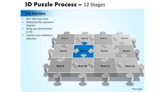 PowerPoint Design Slides Editable Puzzle Process Ppt Template