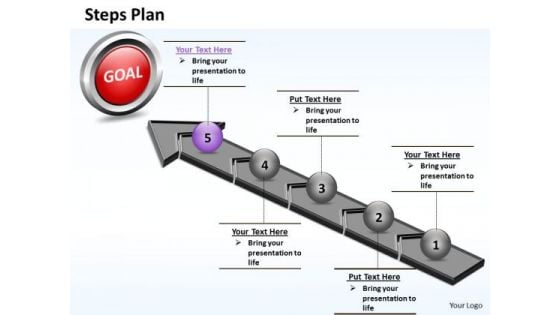 PowerPoint Design Slides Editable Steps Plan 5 Stages Style 4 Ppt Slide