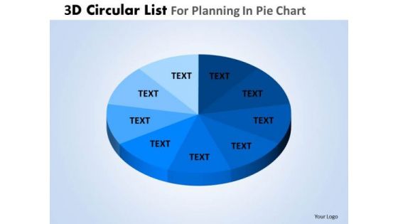 PowerPoint Design Slides Executive Competition 3d Pie Chart List Ppt Slide Designs