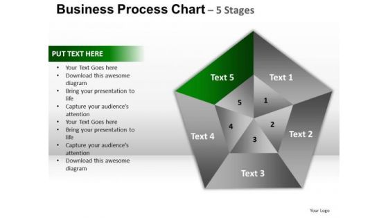 PowerPoint Design Slides Growth Pentagon Pie Chart Ppt Backgrounds