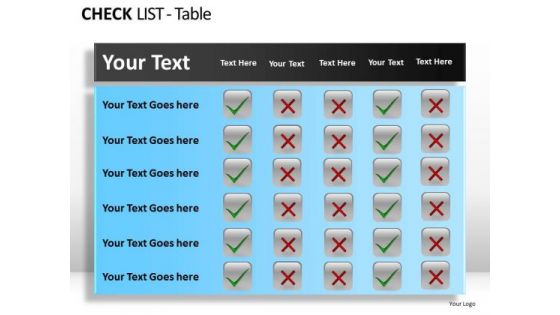 PowerPoint Design Slides Image Check List Table Ppt Slides