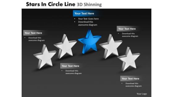 PowerPoint Design Slides Strategy Stars In Circle Ppt Process