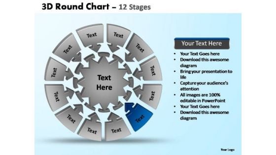 PowerPoint Design Slides Success Pie Chart With Arrows Ppt Slides