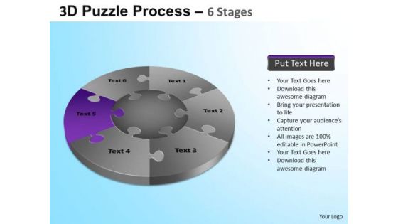 PowerPoint Design Slides Teamwork Jigsaw Pie Chart Ppt Slides