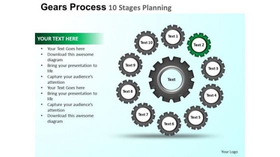 PowerPoint Design Strategy Gears Process Ppt Presentation