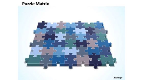 PowerPoint Design Teamwork 7x6 Rectangular Jigsaw Puzzle Matrix Ppt Theme