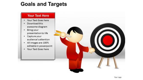 PowerPoint Design Teamwork Goals And Targets Ppt Layout