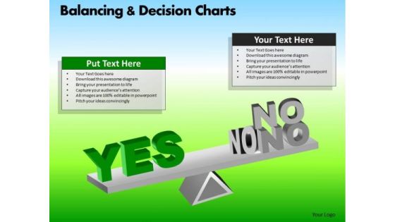 PowerPoint Designs Business Success Balancing Decision Charts Ppt Slides