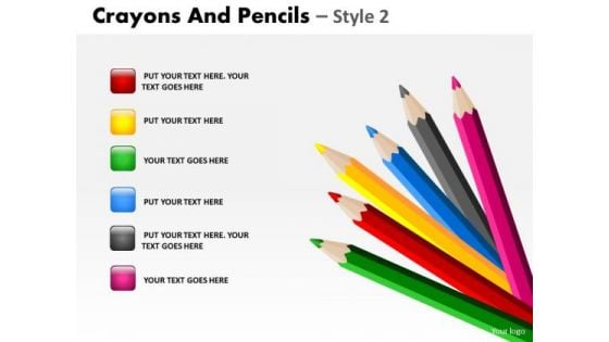PowerPoint Designs Chart Crayons And Pencils Ppt Layout