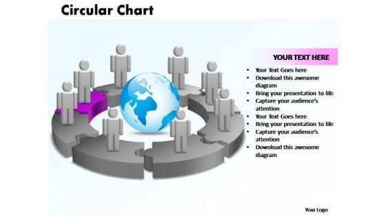 PowerPoint Designs Circular Chart With Globe Ppt Slide