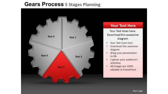 PowerPoint Designs Company Gears Process Ppt Slides