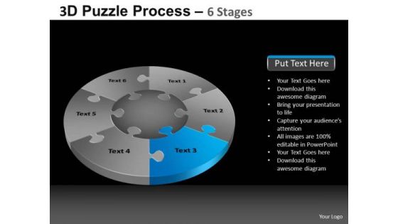 PowerPoint Designs Company Pie Chart Puzzle Process Ppt Presentation