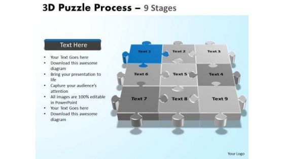 PowerPoint Designs Company Puzzle Process Ppt Slide Designs