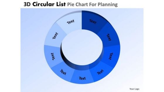 PowerPoint Designs Company Success 3d List Pie Chart Ppt Presentation Designs