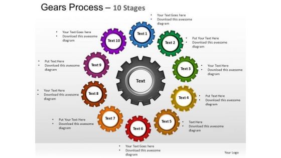 PowerPoint Designs Diagram Gears Process Ppt Slide