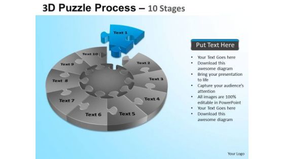 PowerPoint Designs Editable Puzzle Segment Pie Chart Ppt Backgrounds