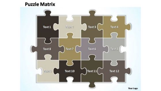 PowerPoint Designs Growth Puzzle Matrix Ppt Template