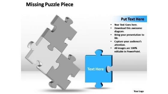 PowerPoint Designs Marketing 3d 2x2 Missing Puzzle Piece Ppt Themes