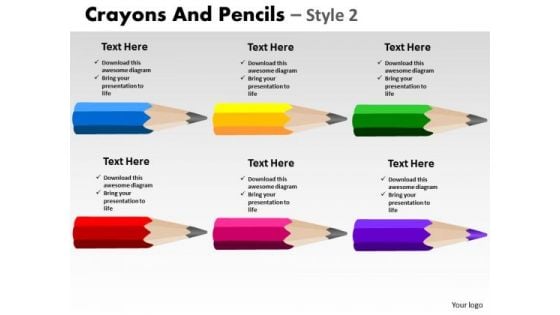 PowerPoint Designs Marketing Crayons And Pencils Ppt Themes