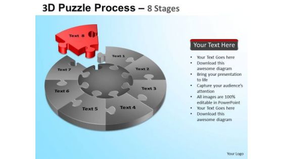 PowerPoint Designs Sales Puzzle Segment Pie Chart Ppt Presentation