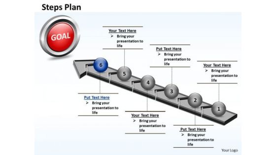 PowerPoint Designs Sales Steps Plan 6 Stages Style 4 Ppt Themes